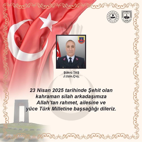 Batman İl J.K.lığında görevli J.Uzm.Çvş. Şükrü TAŞ 24 Nisan 2025 tarihinde tedavi gördüğü hastanede şehit olmuştur.